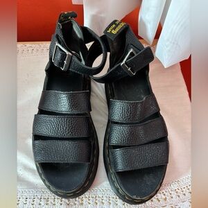 Dr Martens Clarissa II Sandal Black Leather EUC